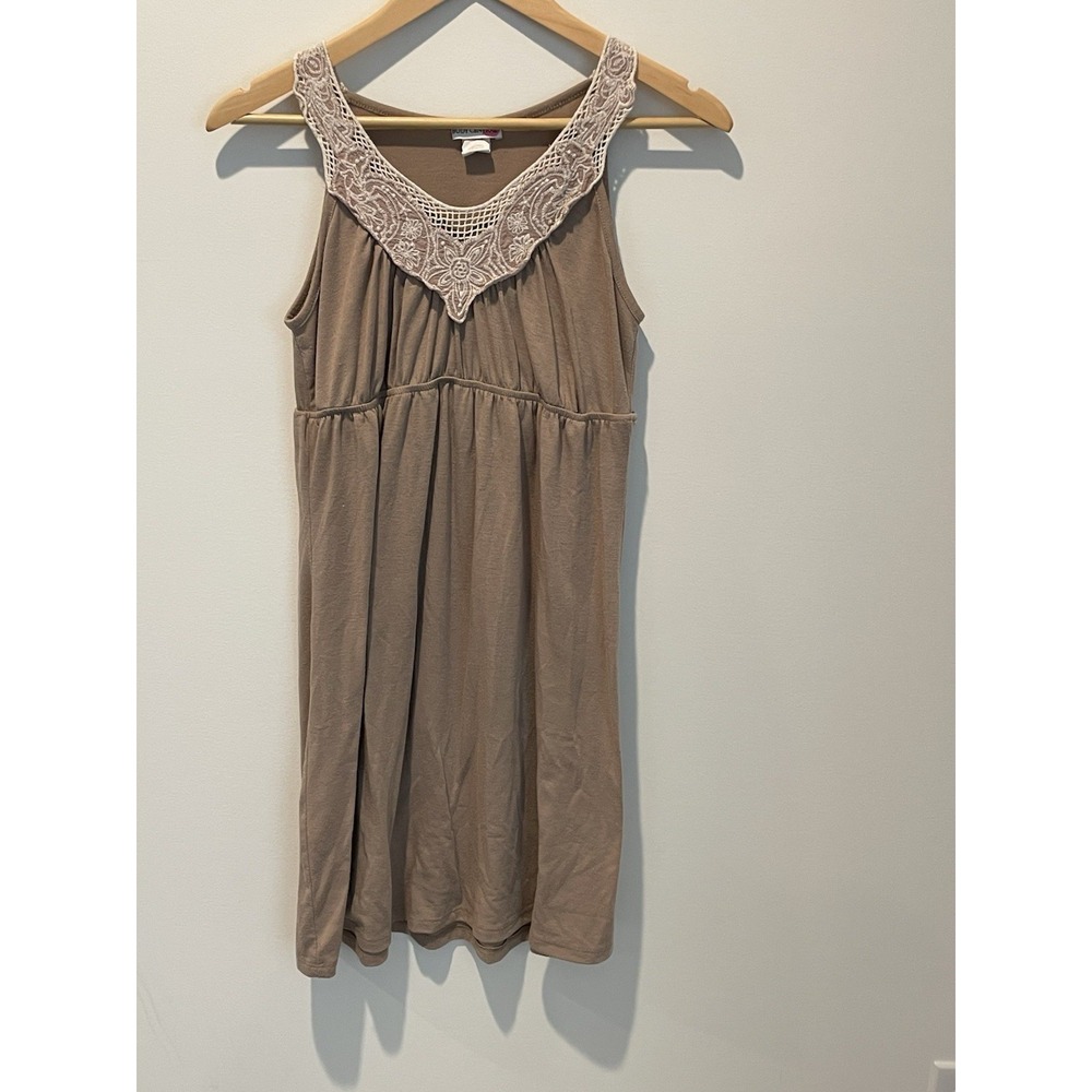 Body Central Brown Dress With Embroidered Neck‎ Size Large